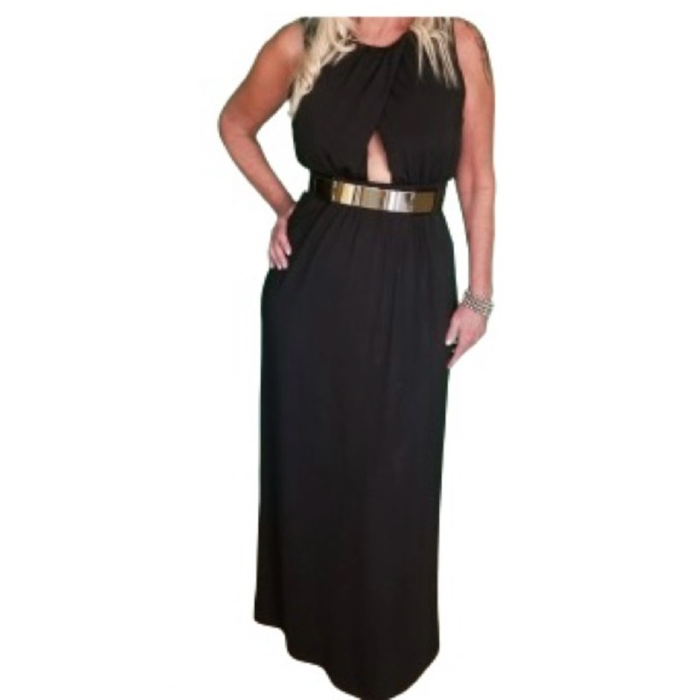 Bebe black evening dress /gown sz L